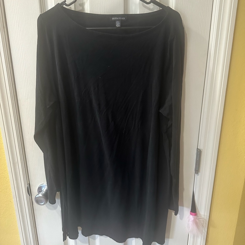 Eileen Fisher Black Oversized Long Sleeve Tunic